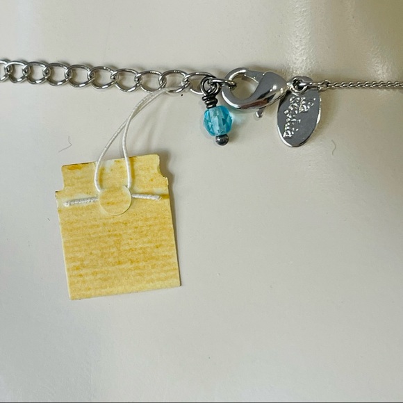 LIA SOPHIA necklace style 205 silver turquoise and brown crystals adjustable - Picture 4 of 11